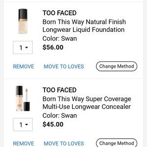 Too faced concealer and foundation